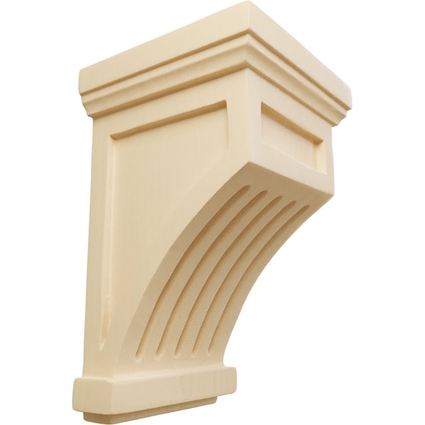Ekena Millwork 4 1/4"W x 4 1/4"D x 7"H Fluted Mission Corbel, Maple COR04X04X07FLMA - main